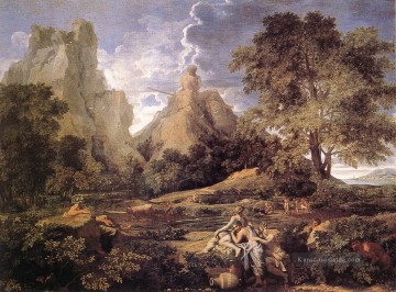  Klassische Kunst - Landschaft mit Polyphem klassische Maler Nicolas Poussin